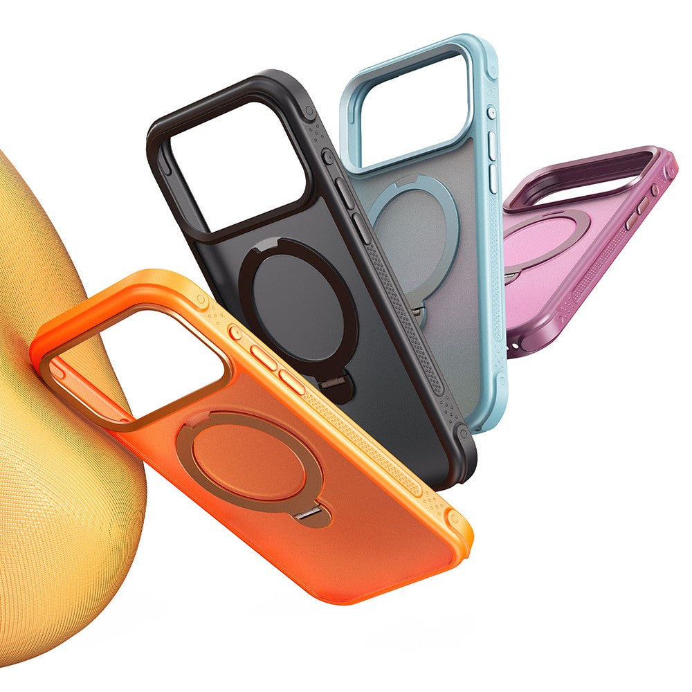 Apple iPhone 18 Pro Kılıf M-safe Şarj Özellikli Standlı Lenyes Eclat Kapak