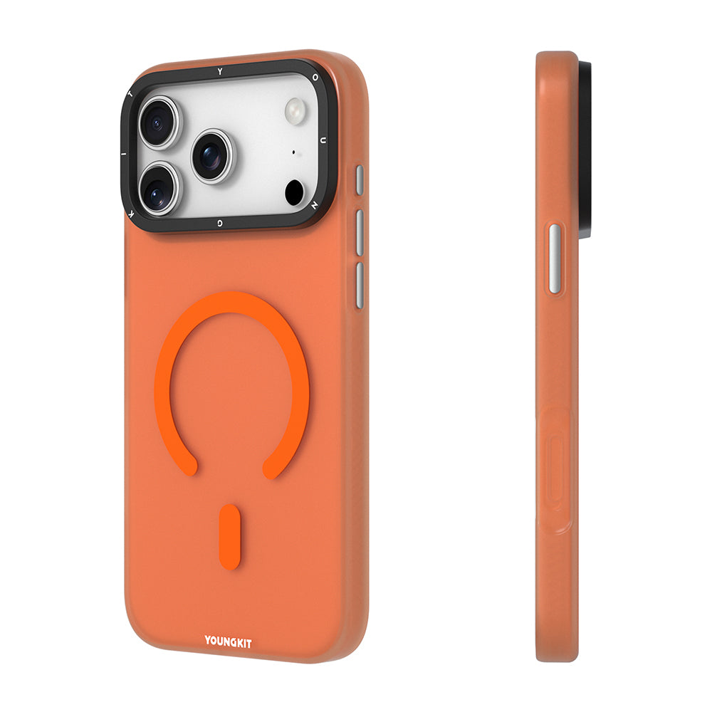 Apple iPhone 18 Pro Kılıf M-safe Şarj Özellikli Youngkit Hidden Sand Serisi Kapak