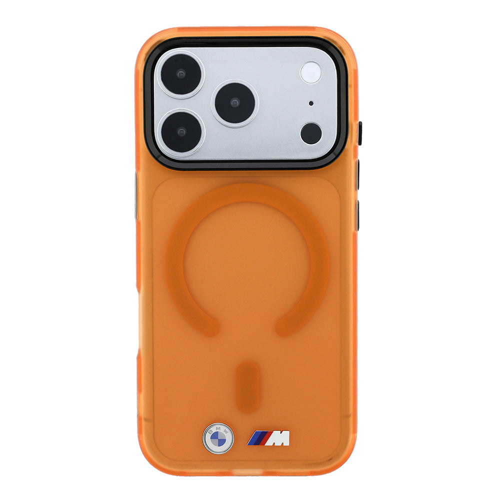 Apple iPhone 18 Pro Max Kılıf BMW Orjinal Lisanslı M-safe Şarj Özellikli Metal Buton Tasarımlı Buzlu IML Baskılı Kapak