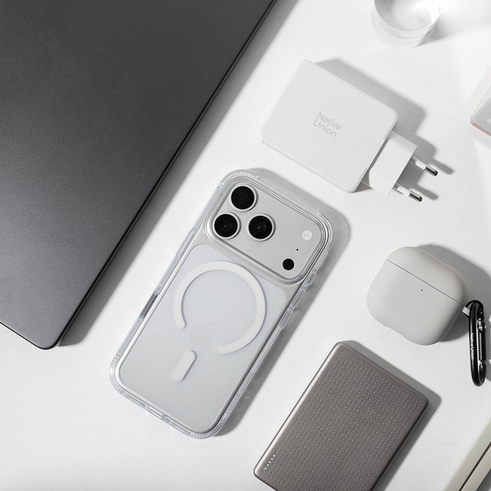 Apple iPhone 18 Pro Max Kılıf M-safe Şarj Özellikli Native Union Airbag Tasarımlı RE Clear Serisi Kapak