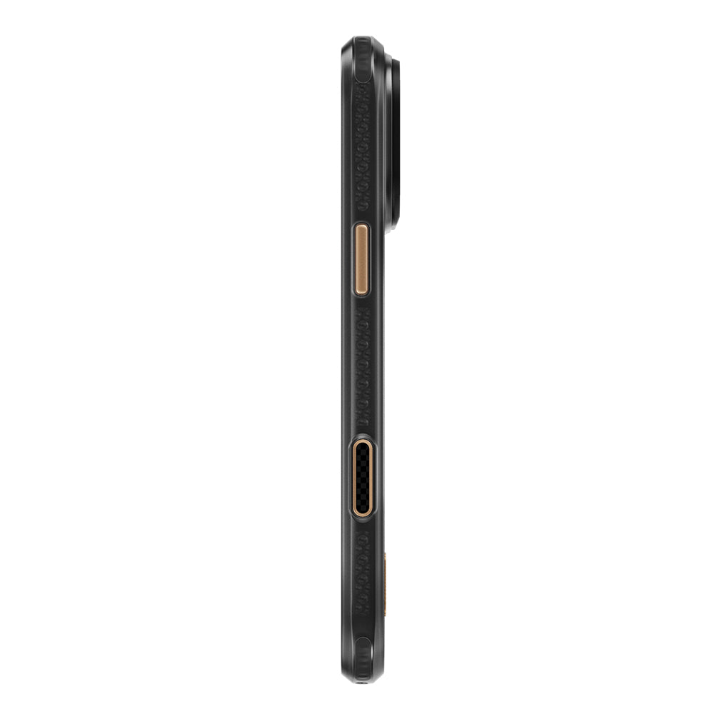 Apple iPhone 18 Pro Max Kılıf M-safe Şarj Özellikli Raptic Aramid Dual Rise Serisi 24 Ayar Altın Kaplamalı Karbon Kapak