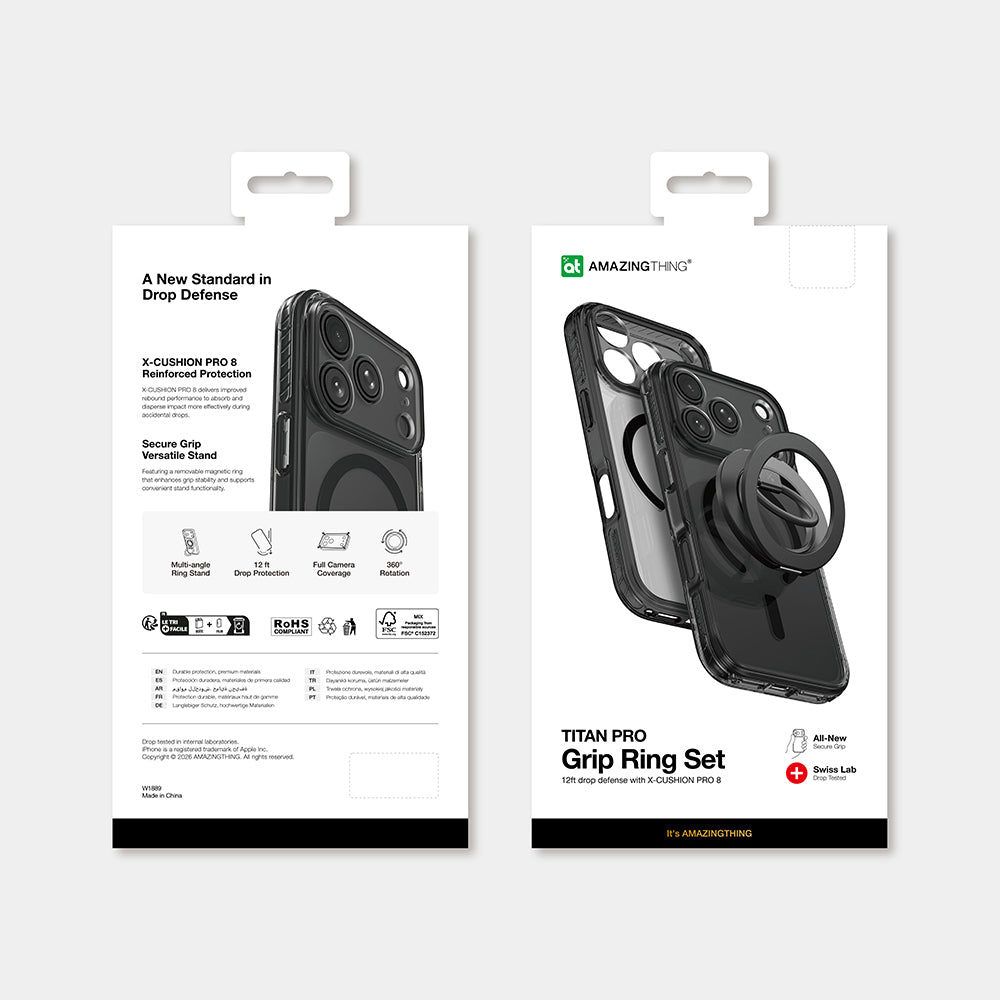Apple iPhone 18 Pro Max Kılıf M-safe Şarj Özellikli Yüzük Standlı Amazingthing Titan Pro Grip Ring Serisi Kapak