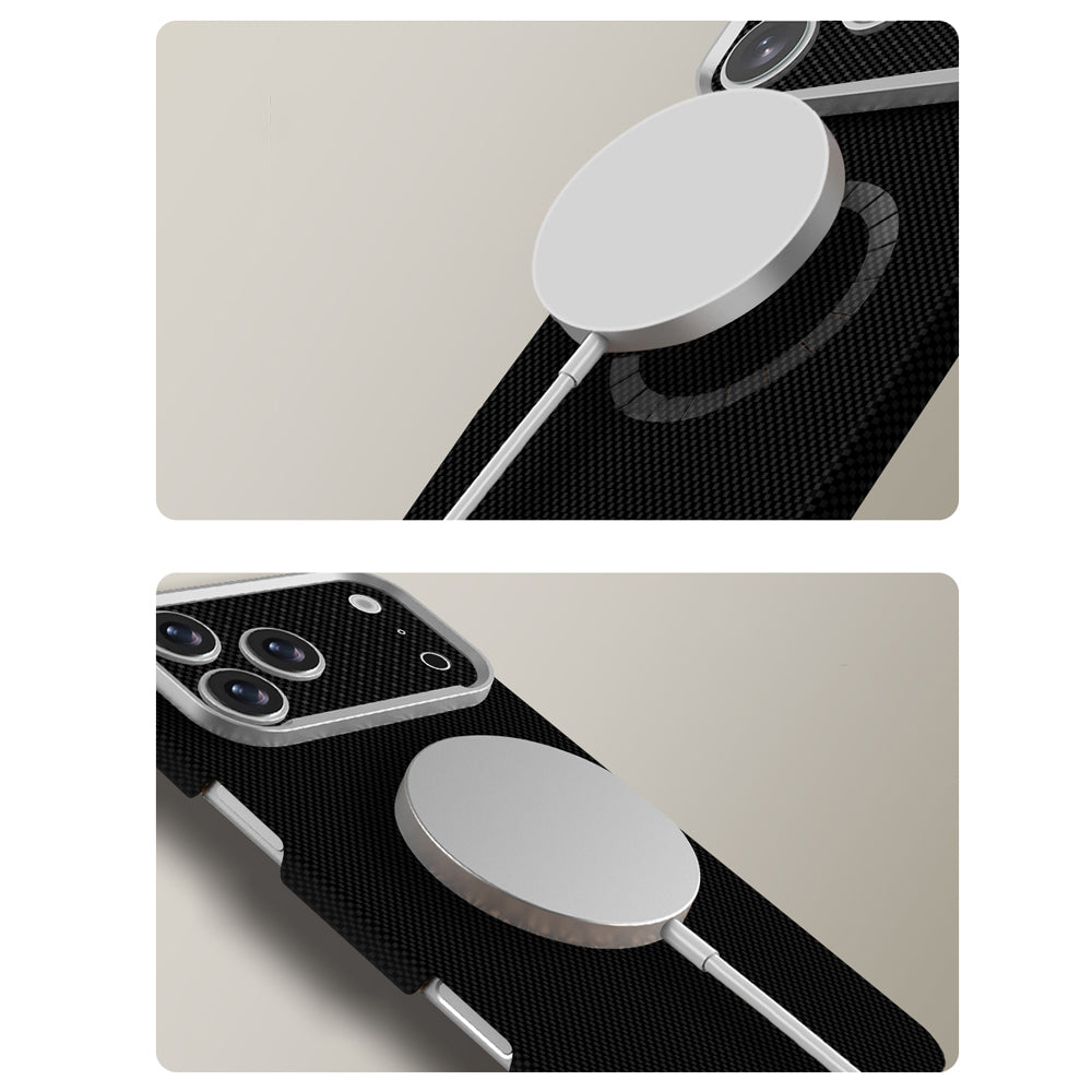 Apple iPhone 18 Pro Max Kılıf M-Safe Şarj Özellikli Zore Paris Zerre Sert PC Kapak