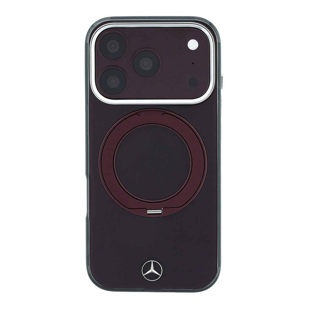 Apple iPhone 18 Pro Max Kılıf Mercedes Benz Orjinal Lisanslı M-safe Şarj Özellikli 360 Derece Dönebilen Standlı Metal Logolu Sert PC Kapak