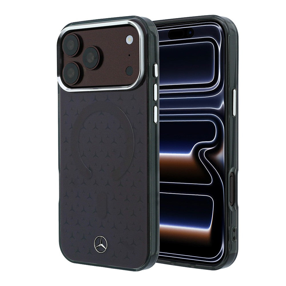 Apple iPhone 18 Pro Max Kılıf Mercedes Benz Orjinal Lisanslı M-safe Şarj Özellikli Çift Katmanlı Yıldız Desenli Sert PC Kapak