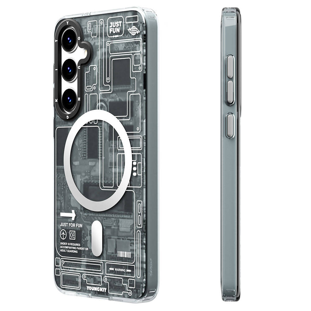 Galaxy S24 Kılıf M-safe Şarj Özellikli YoungKit Technology Serisi Kapak