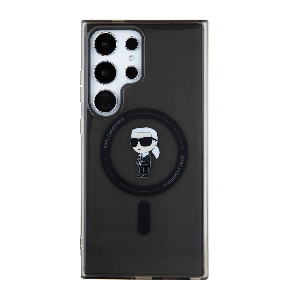 Galaxy S24 Ultra Kılıf Karl Lagerfeld Orjinal Lisanslı M-safe Şarj Özellikli Karl Head IML Baskılı Kapak