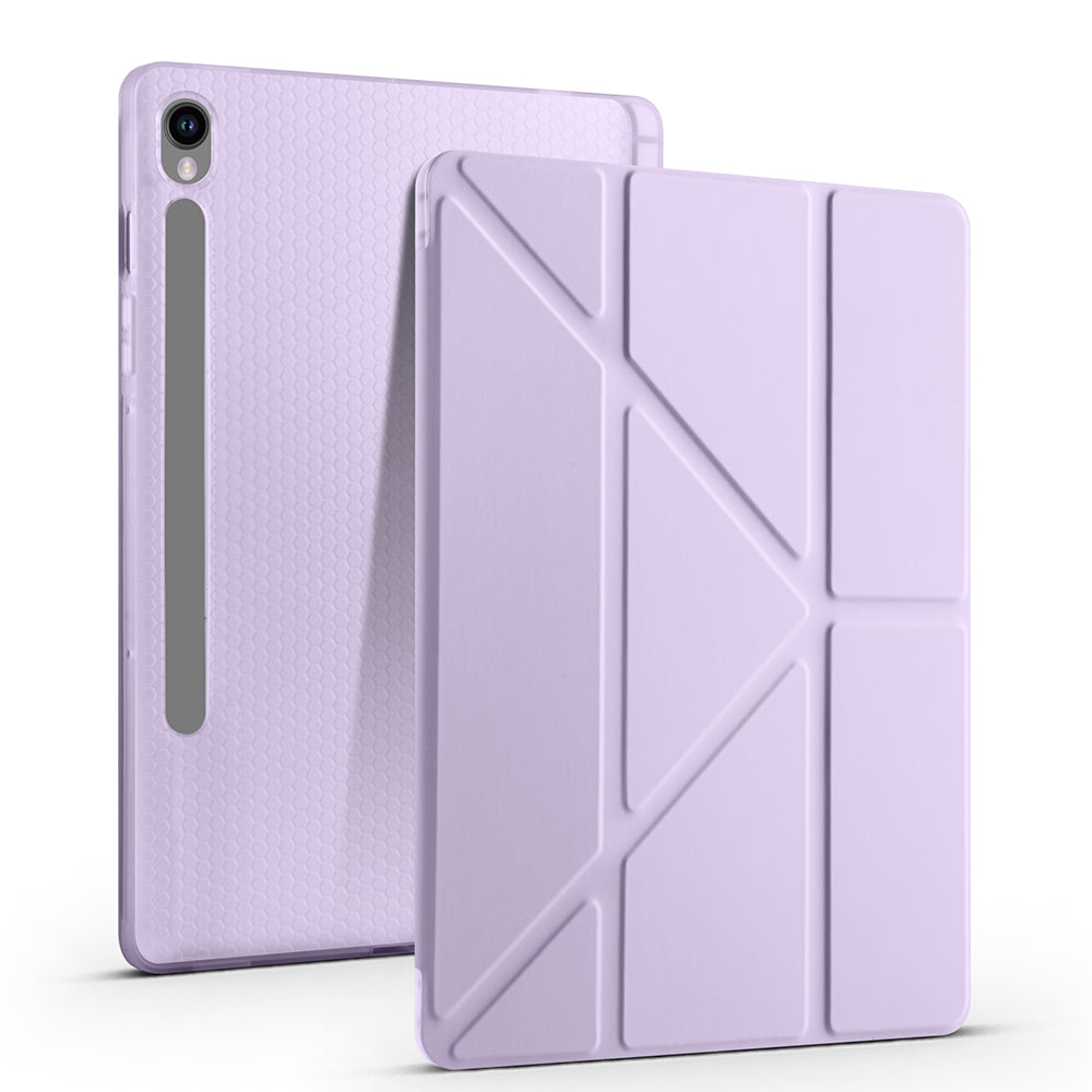 Galaxy Tab S10 FE Kılıf Zore Tri Folding Kalem Bölmeli Standlı Kılıf