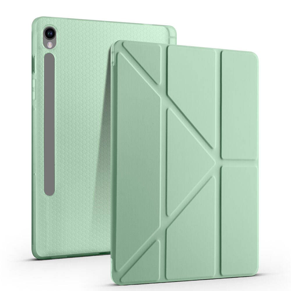 Galaxy Tab S10 Lite Kılıf Zore Tri Folding Kalem Bölmeli Standlı Kılıf