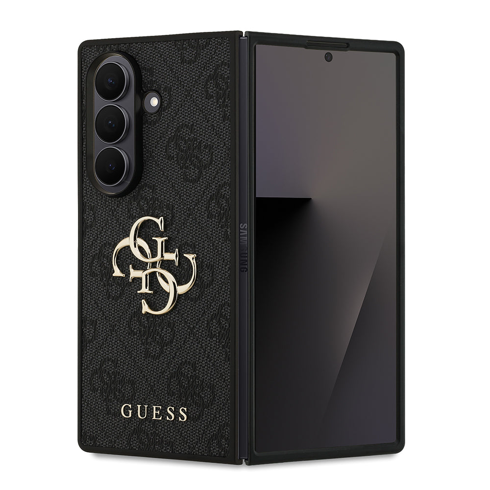 Galaxy Z Fold 7 Kılıf Guess Orjinal Lisanslı PU Deri Büyük Metal Logo Dizaynlı Kapak