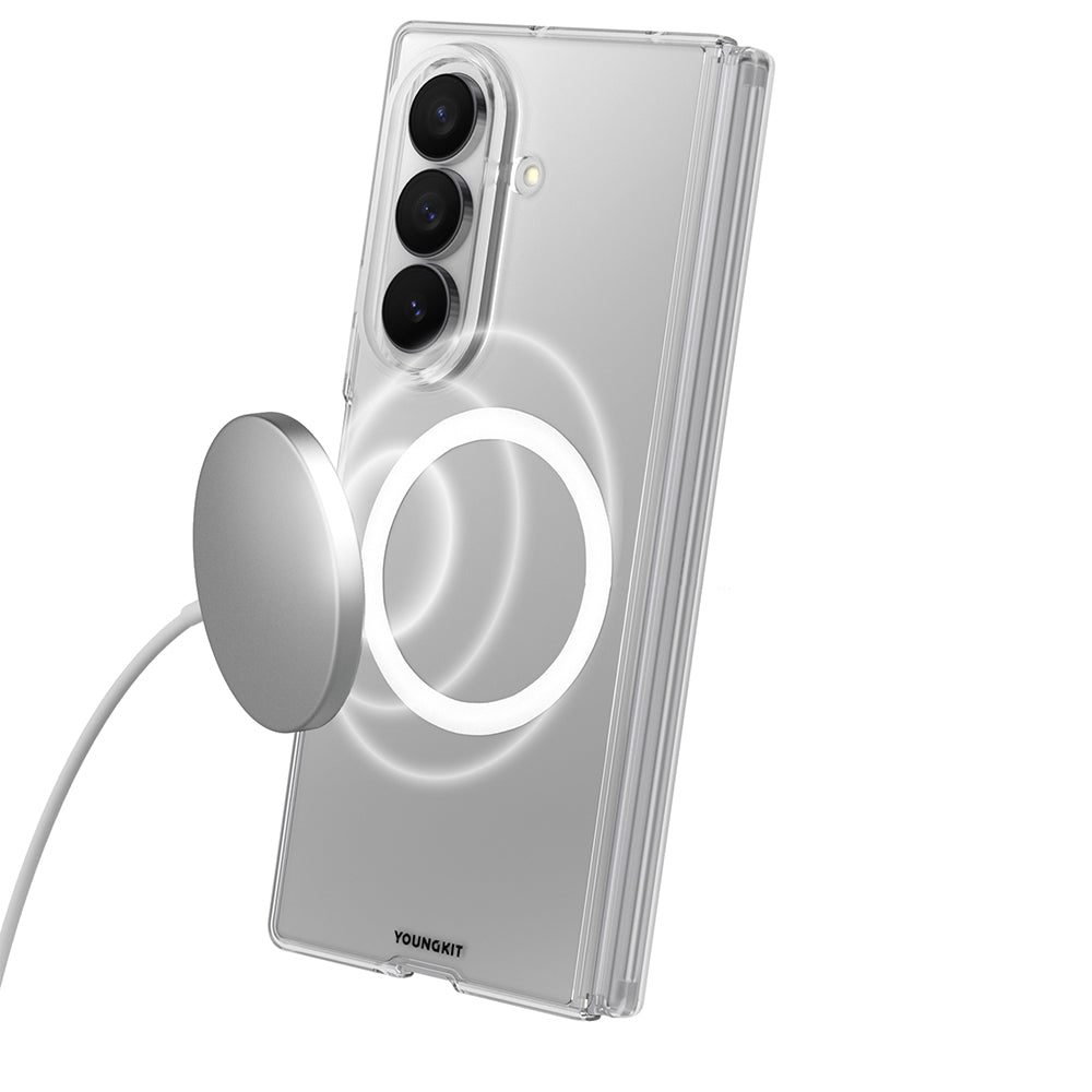 Galaxy Z Fold 8 Kılıf M-safe Şarj Özellikli Youngkit Clear Serisi Kapak
