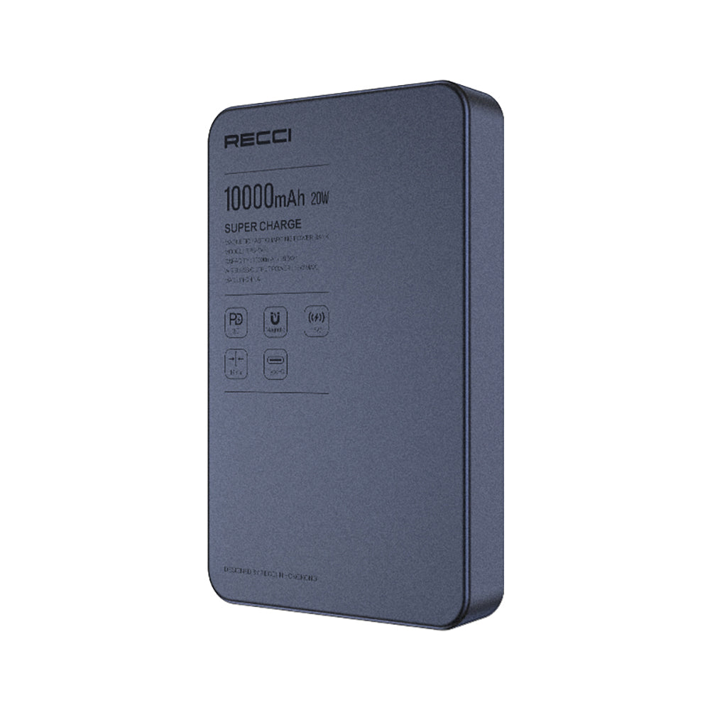 Recci RPB-W36 Ultra İnce PD 20W Hızlı Şarj Özellikli Wireless Powerbank 15W 10000mAh
