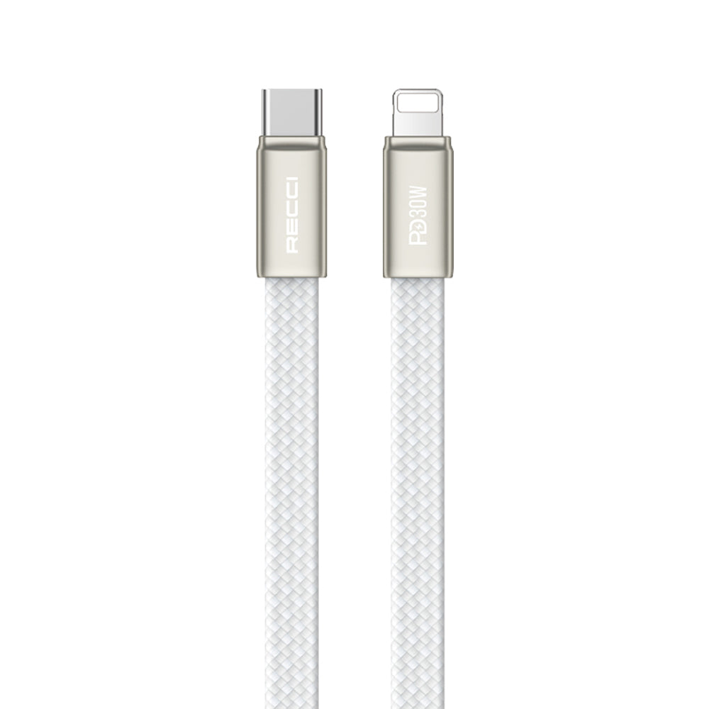 Recci RS55CL Type-C to Lightning PD Hızlı Şarj Özellikli Data ve Şarj Kablosu 30W 1M