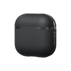Apple Airpods Pro 2 Kılıf 1500D Aramid Fiber Pitaka Ultra-Slim Classic Serisi Black-Grey Twill Kapak