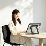 Apple iPad 11.Nesil 2025 Mutural AeroShield Serisi Kalem Bölmeli Airbag Tasarımlı Standlı Tablet Kılıfı