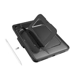 Apple iPad 11.Nesil 2025 Mutural AlloyKick Serisi Kalem Bölmeli Alüminyum Standlı Tablet Kılıfı