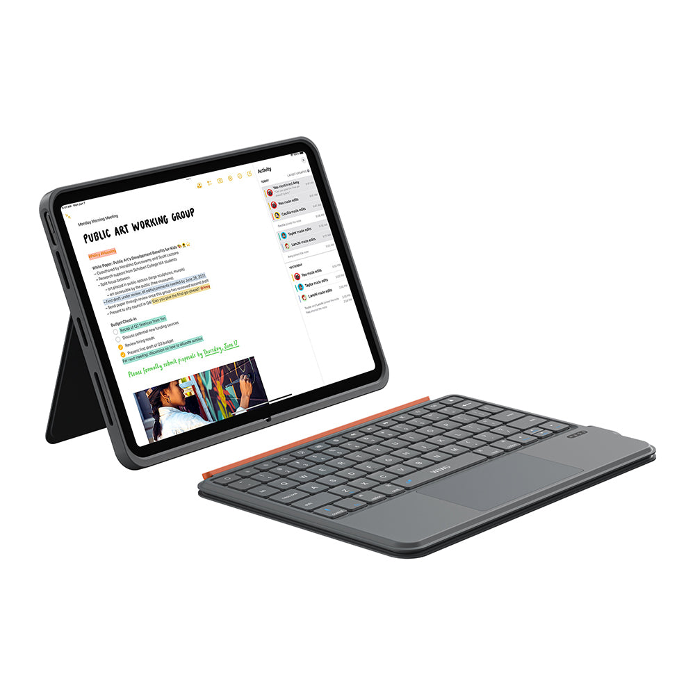 Apple iPad Air 11 2025 M3 Wiwu MK-005 Combo 3in1 Kalem Bölmeli Klavyeli Standlı Kılıf