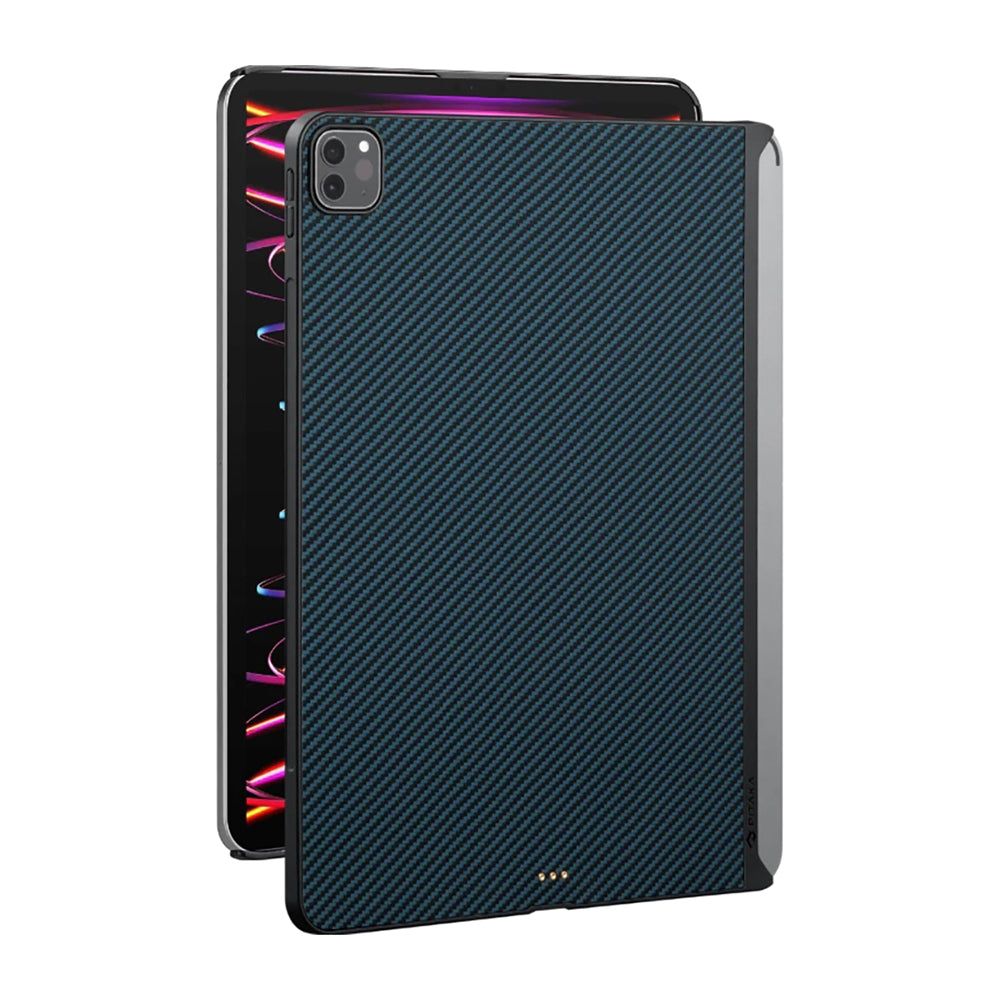 Apple iPad Pro 11 2021 (3.Nesil) Kılıf Aramid Fiber Pitaka Ultra-Slim Classic Serisi Tablet Kapak