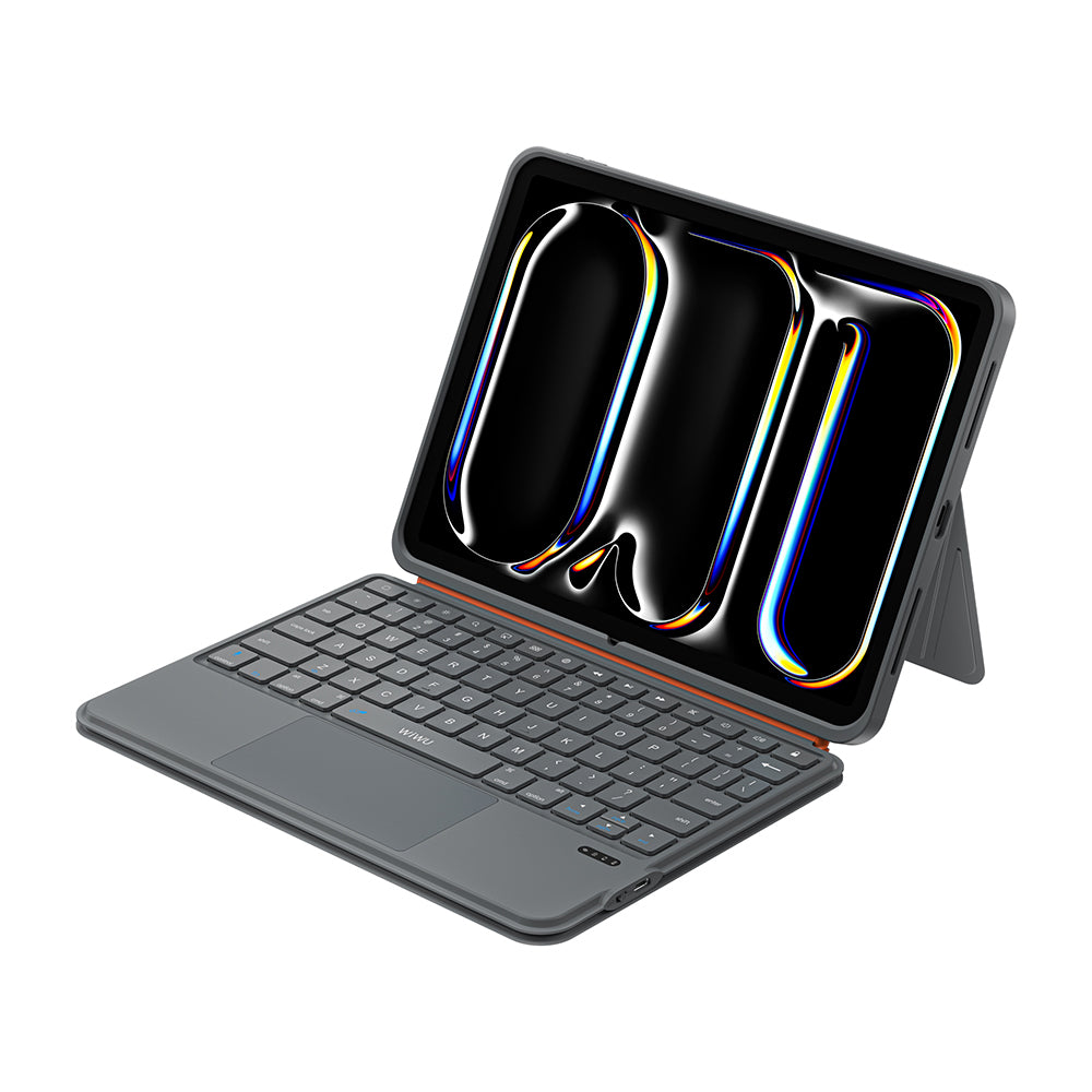 Apple iPad Pro 11.Nesil 2025 Wiwu MK-005 Combo 3in1 Kalem Bölmeli Klavyeli Standlı Kılıf