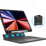 Apple iPad Pro 12.9 2020 (4.Nesil) Wiwu MagTouch Serisi Gizli Kalem Bölmeli Klavyeli Kılıf