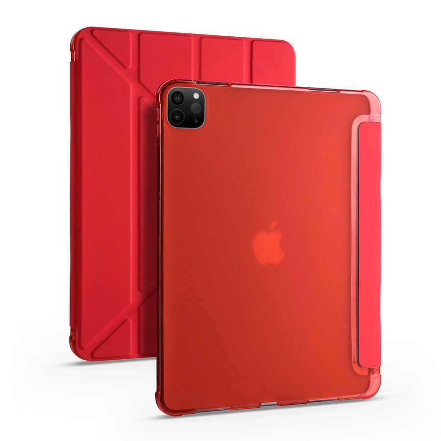 Apple iPad Pro 12.9 2022 M2 Kılıf Zore Tri Folding Kalem Bölmeli Standlı Kılıf
