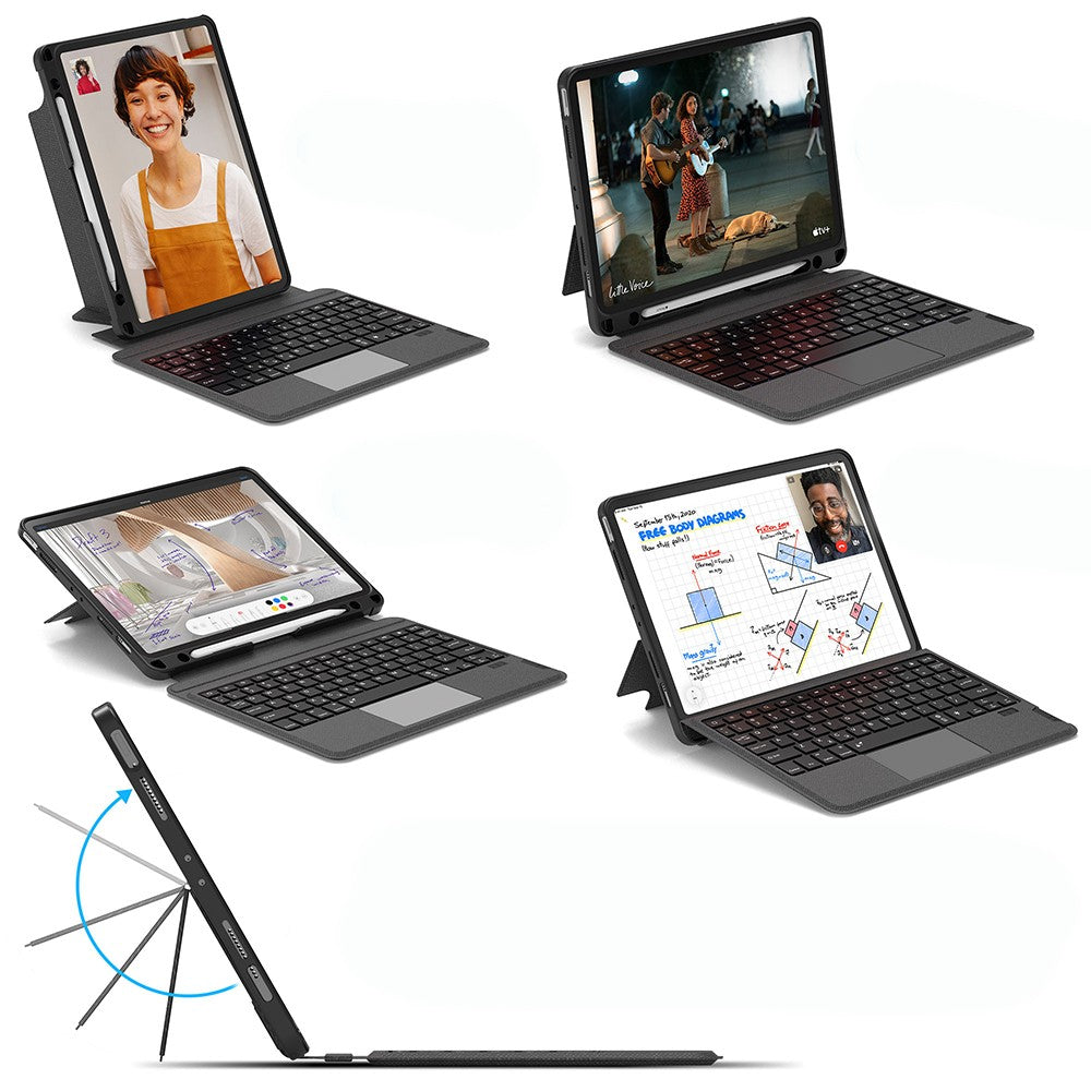 Apple iPad Pro 12.9 2022 M2 Wiwu MagTouch Serisi Gizli Kalem Bölmeli Klavyeli Kılıf