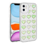 Apple iPhone 11 Kılıf Kamera Korumalı Renkli Kalp Desenli Transparan Zore Kalp Kapak