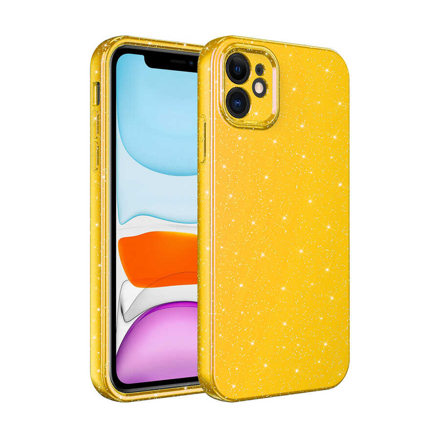 Apple iPhone 11 Kılıf Kamera Korumalı Simli Lüks Zore Koton Kapak