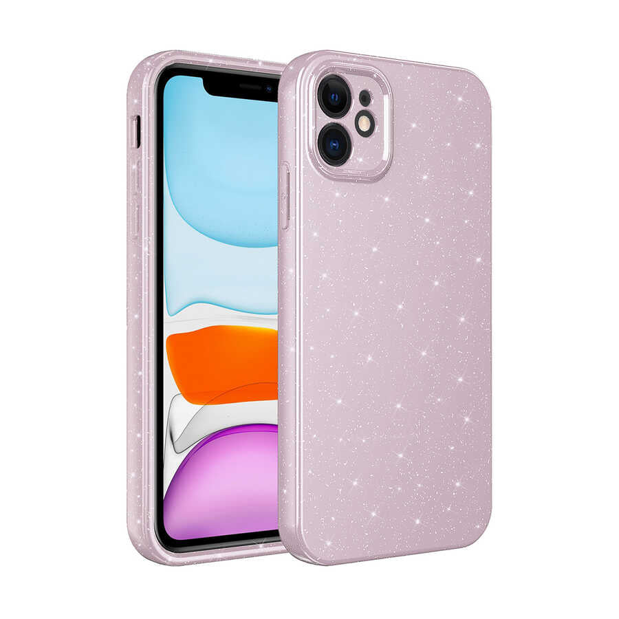 Apple iPhone 11 Kılıf Kamera Korumalı Simli Lüks Zore Koton Kapak