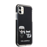 Apple iPhone 11 Kılıf Karl Lagerfeld Kenarları Siyah Silikon K&C Dizayn Kapak