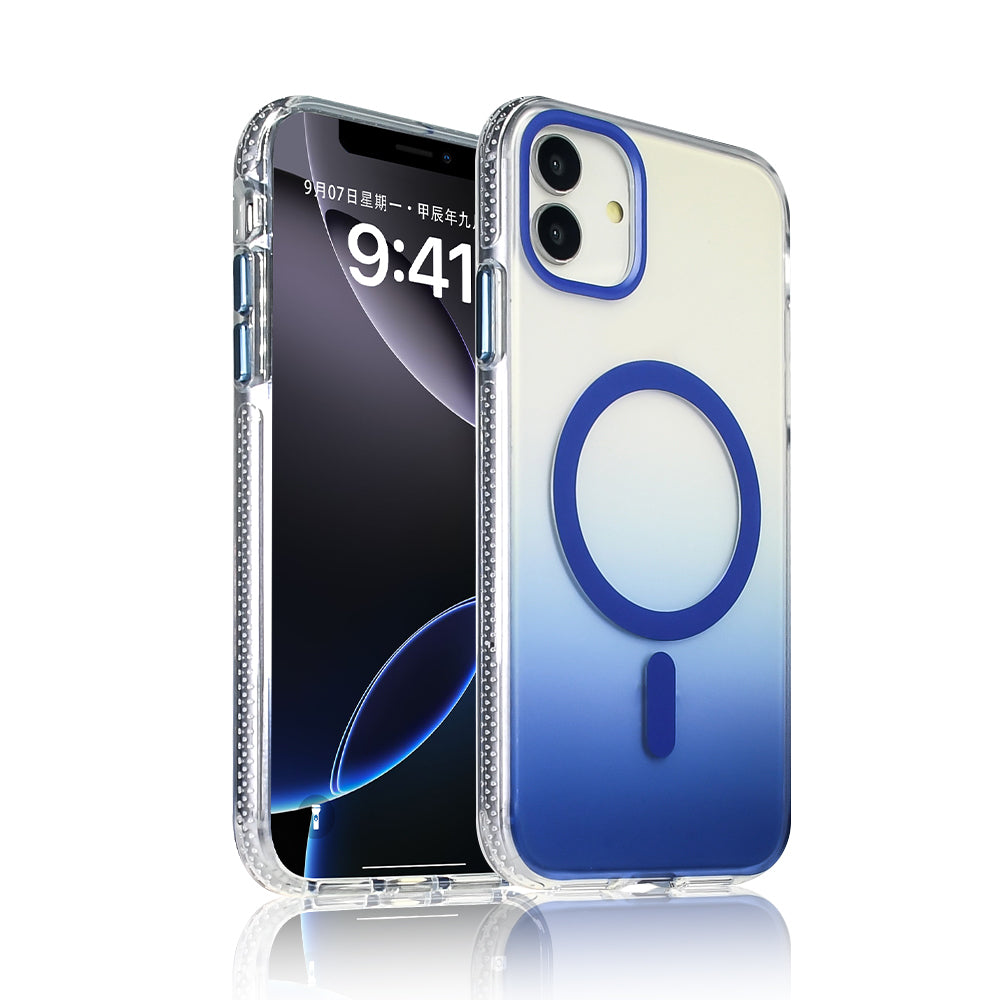 Apple iPhone 11 Kılıf M-safe Şarj Özellikli Transparan Renk Geçişli Zore Toros Kapak