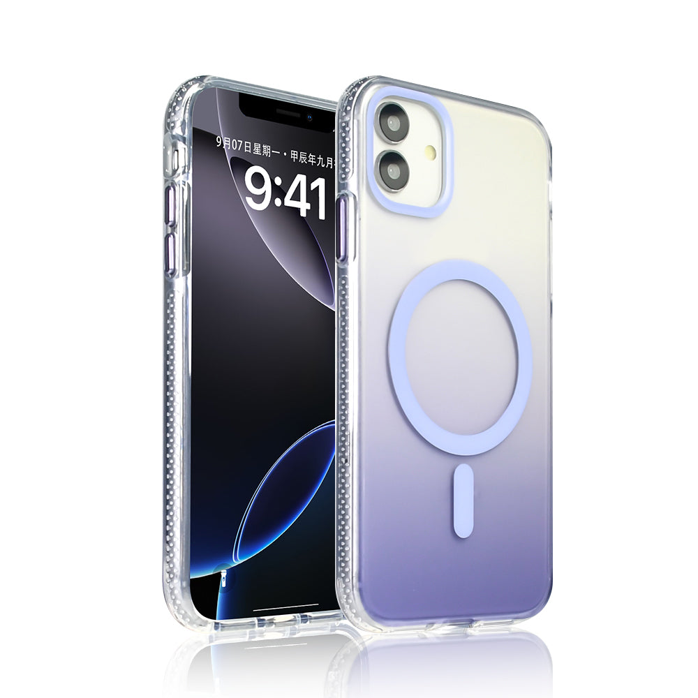 Apple iPhone 11 Kılıf M-safe Şarj Özellikli Transparan Renk Geçişli Zore Toros Kapak