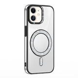 Apple iPhone 11 Kılıf Pırlanta Taş Tasarımlı M-safe Şarj Özellikli Zore Karetta Silikon Kapak