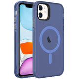 Apple iPhone 11 Kılıf Zore M-safe Şarj Özellikli Buzlu Transparan C-Pro Sert Kapak