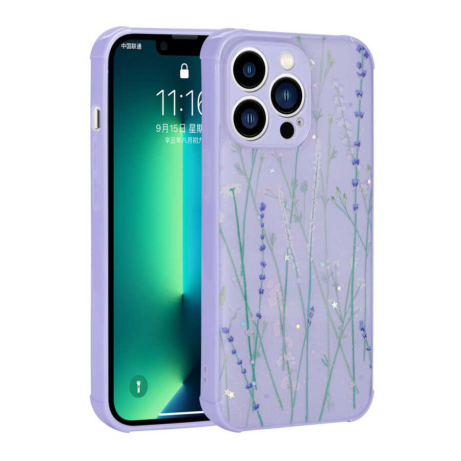 Apple iPhone 11 Pro Kılıf Simli Desenli Kamera Korumalı Parlak Zore Popy Kapak