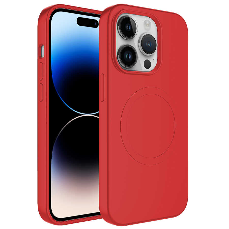 Apple iPhone 11 Pro Max Kılıf M-safe Wireless Şarj Özellikli Pastel Renk Silikon Zore Plas Kapak