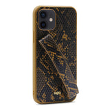 Apple iPhone 12 Kılıf Kajsa Glamorous Serisi Snake Handstrap Kapak