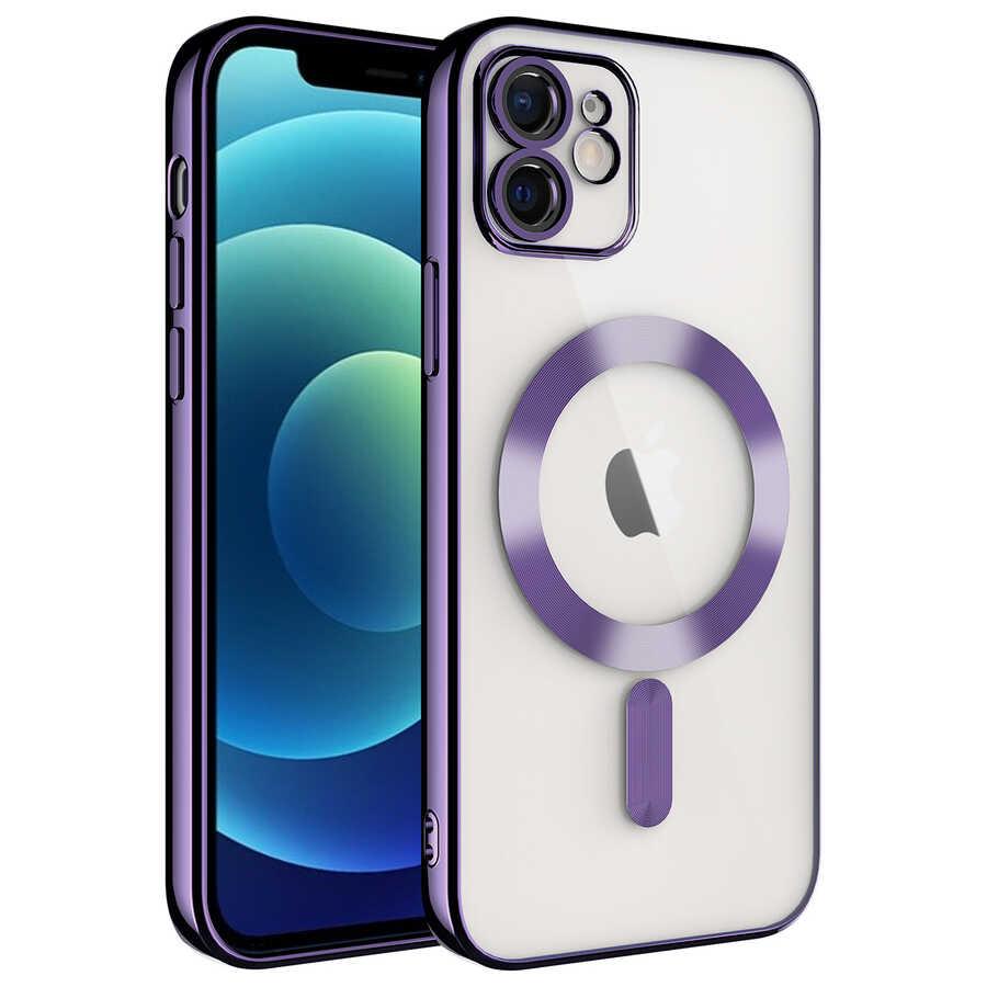 Apple iPhone 12 Kılıf Kamera Korumalı M-safe Wireless Şarj Özellikli Zore Demre Kapak