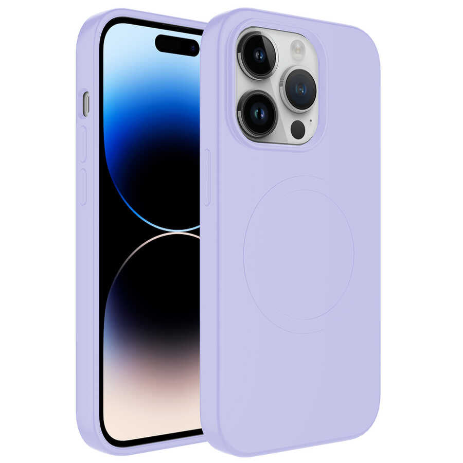 Apple iPhone 12 Pro Kılıf M-safe Wireless Şarj Özellikli Pastel Renk Silikon Zore Plas Kapak