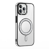 Apple iPhone 12 Pro Kılıf Pırlanta Taş Tasarımlı M-safe Şarj Özellikli Zore Karetta Silikon Kapak