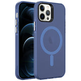 Apple iPhone 12 Pro Kılıf Zore M-safe Şarj Özellikli Buzlu Transparan C-Pro Sert Kapak