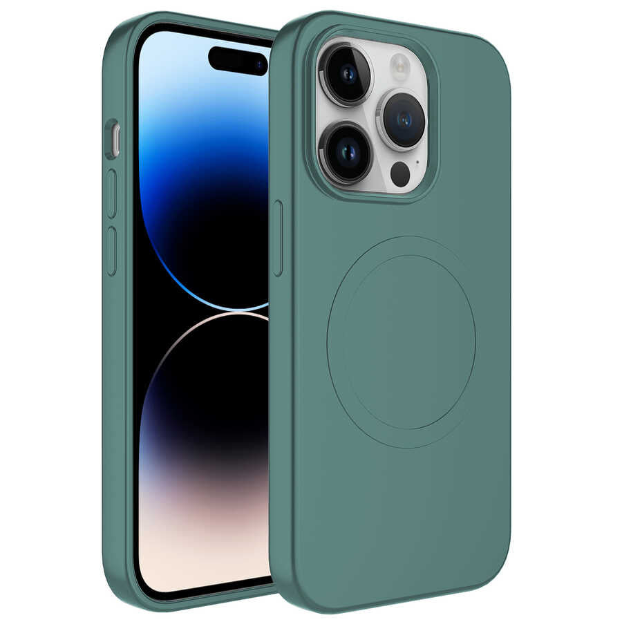Apple iPhone 12 Pro Max Kılıf M-safe Wireless Şarj Özellikli Pastel Renk Silikon Zore Plas Kapak