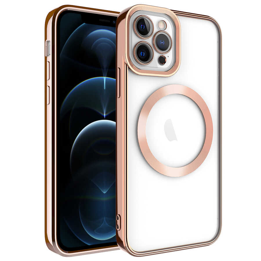 Apple iPhone 12 Pro Max Kılıf M-safe Wireless Şarj Özellikli Zore Setro Silikon