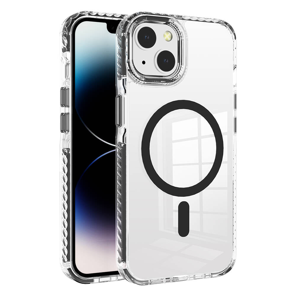 Apple iPhone 13 Kılıf M-safe Şarj Özellikli Airbagli Takılabilir Askı Aparatlı Zore Nana Kapak