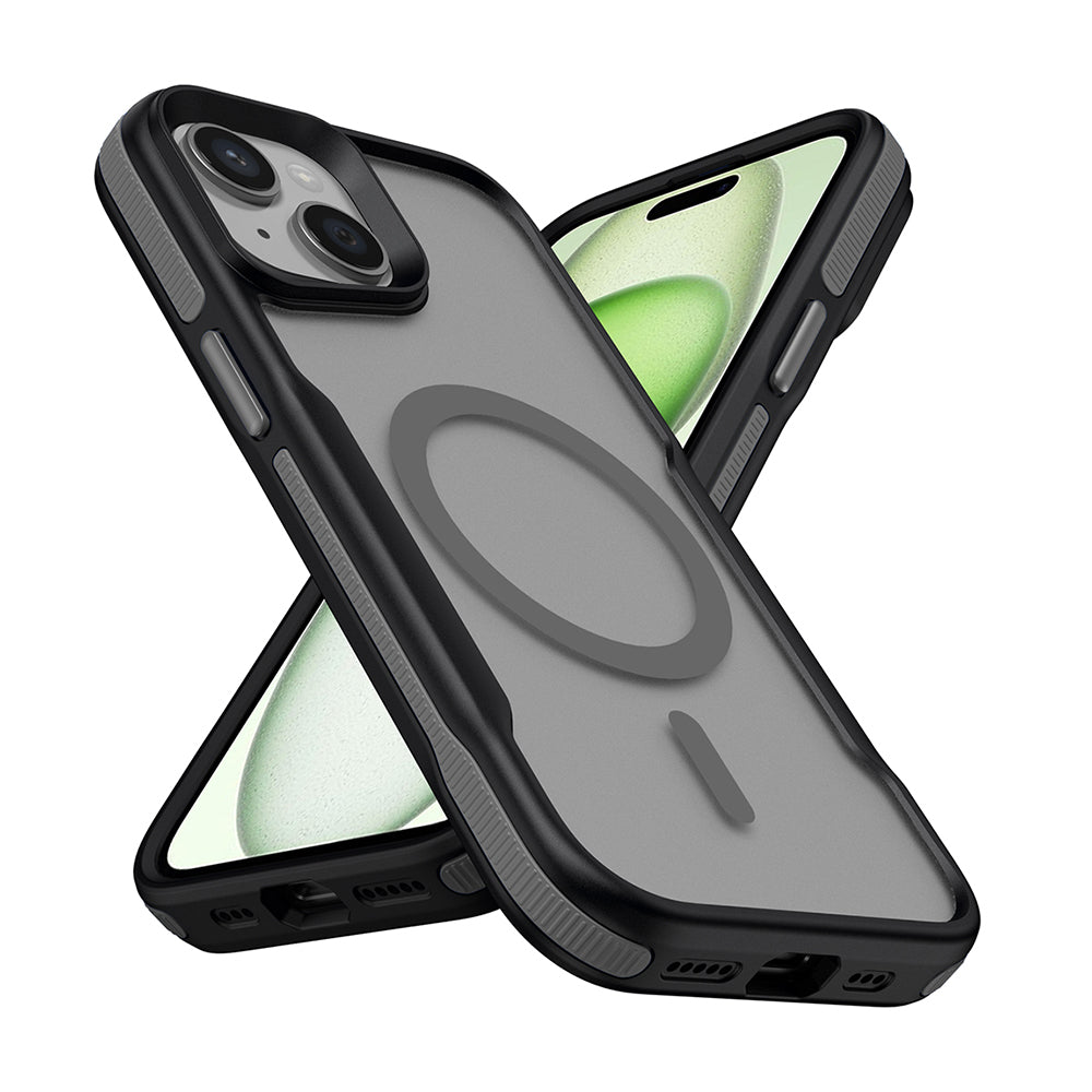 Apple iPhone 13 Kılıf M-safe Şarj Özellikli Renkli Kenar Airbag Şeritli Zore Lamer Kapak