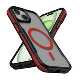Apple iPhone 13 Kılıf M-safe Şarj Özellikli Renkli Kenar Airbag Şeritli Zore Lamer Kapak