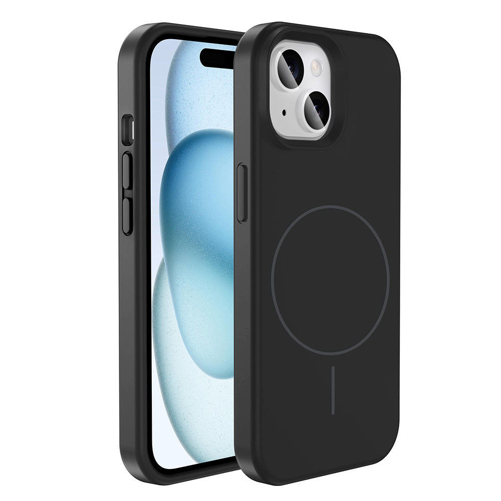Apple iPhone 13 Kılıf M-safe Şarj Özellikli Sıvı Teknolojili Silinebilir Sert Zore Kivi Kapak