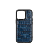 Apple iPhone 13 Kılıf Wiwu Croco Pattern Calfskin Orjinal Deri Kapak