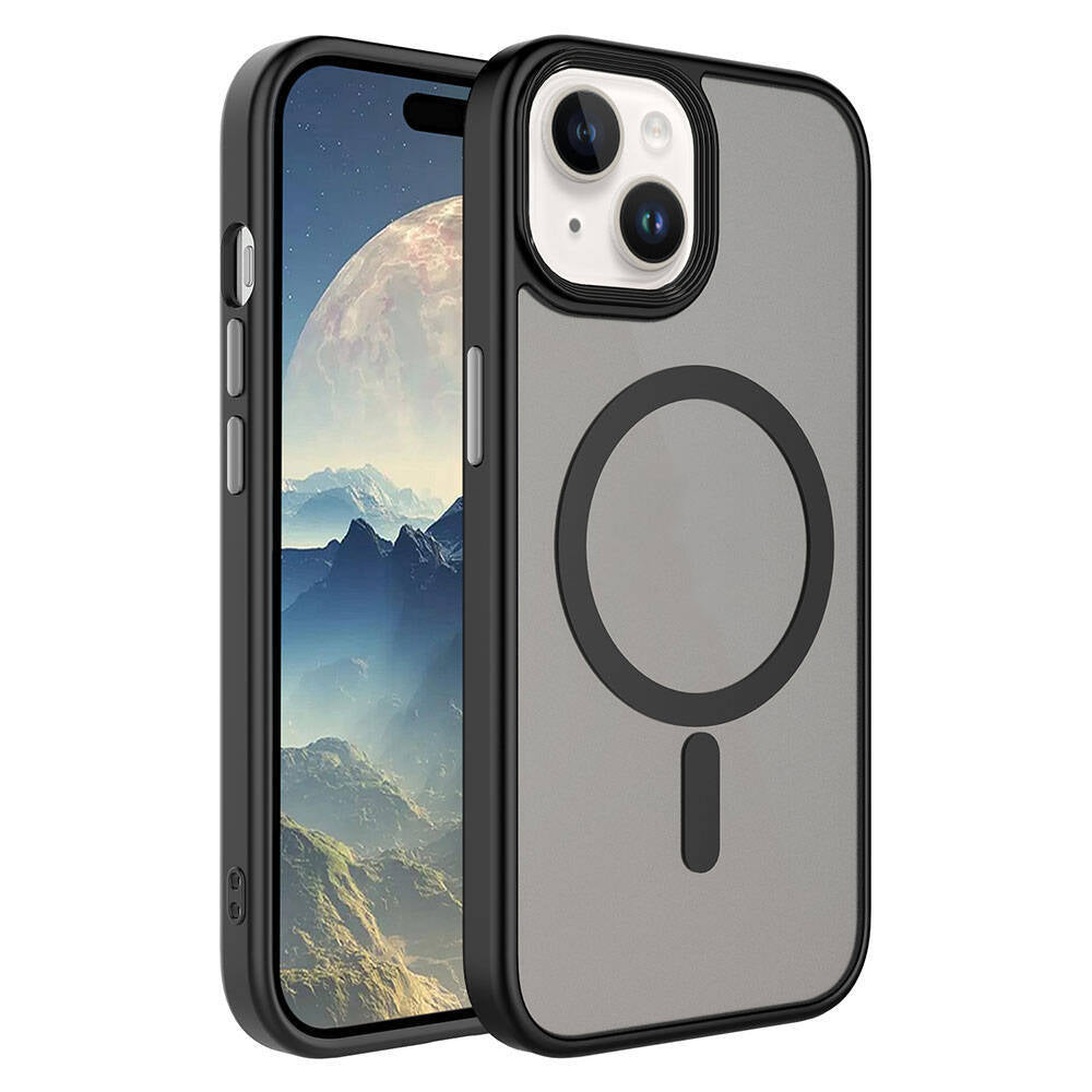 Apple iPhone 13 Mini Kılıf Mat Arka Yüzey Wireless Şarj Özellikli Zore Flet M-safe Kapak