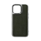 Apple iPhone 13 Mini Kılıf Wiwu Genuine Leather Silver Calfskin Orjinal Deri Kapak
